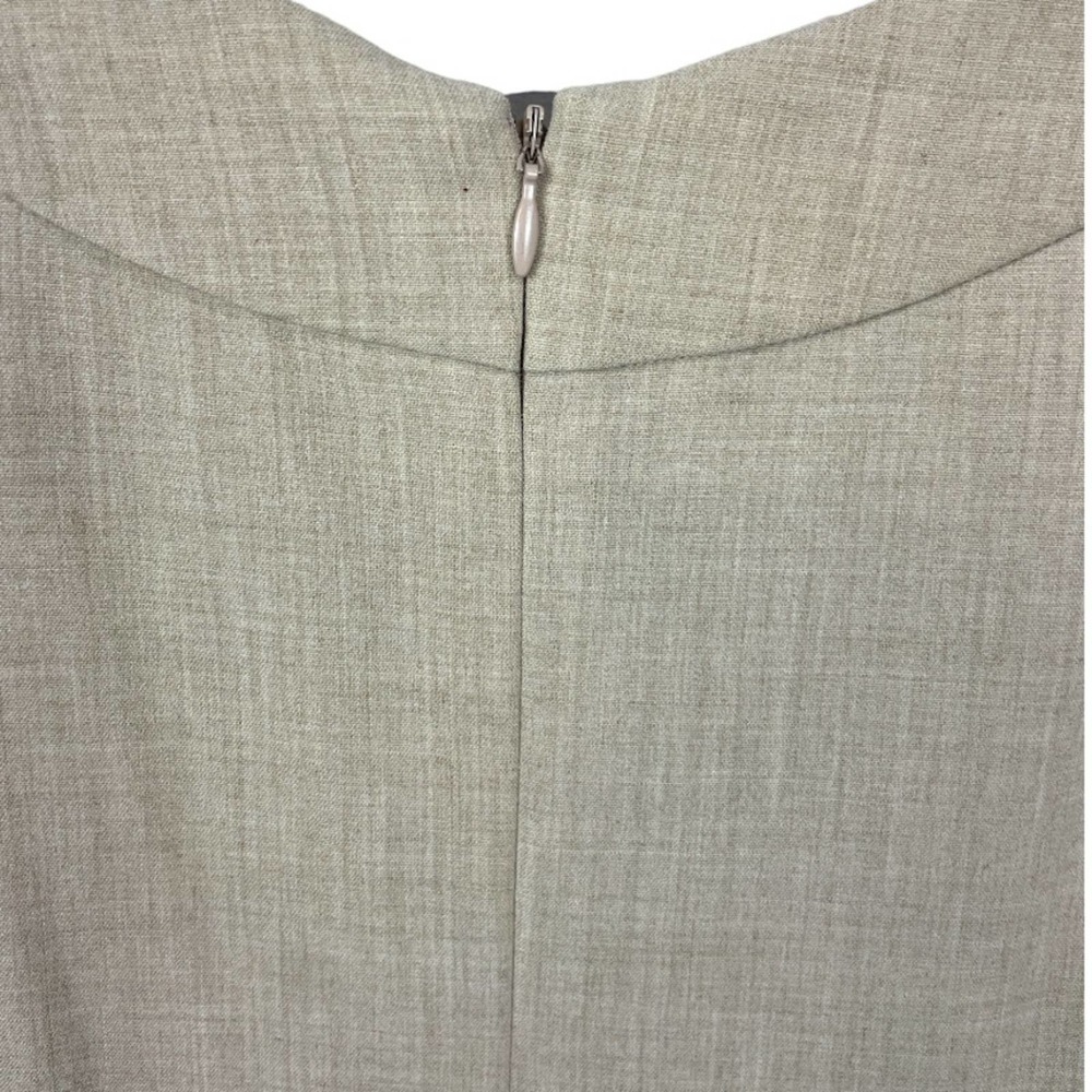 Calvin Klein Tan Woven Pleaded Front Tie Sleeveless Dress Size 4 - Picture 5 of 10